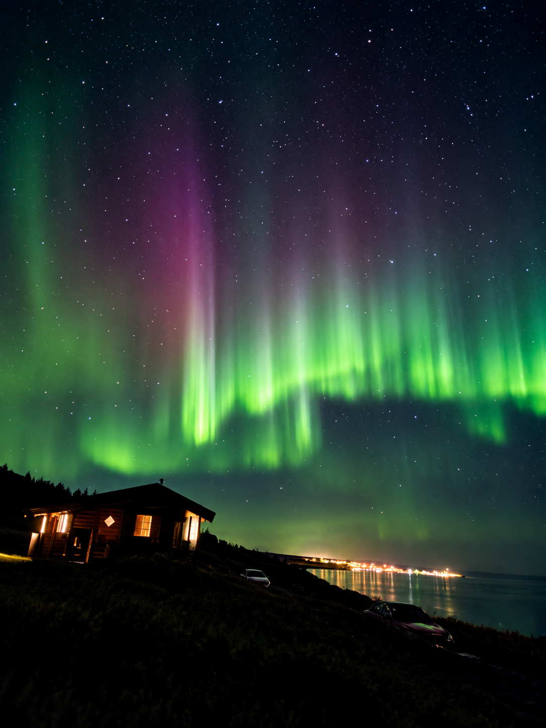 The northern lights over Iceland