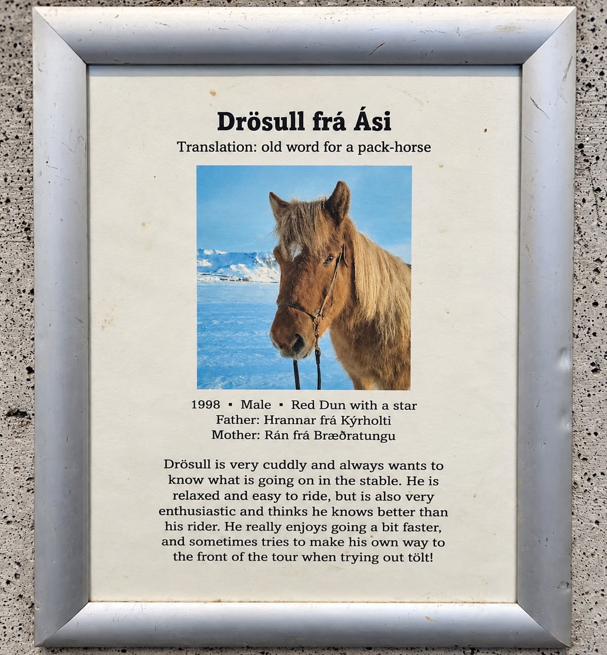 Drösul’s stable profile