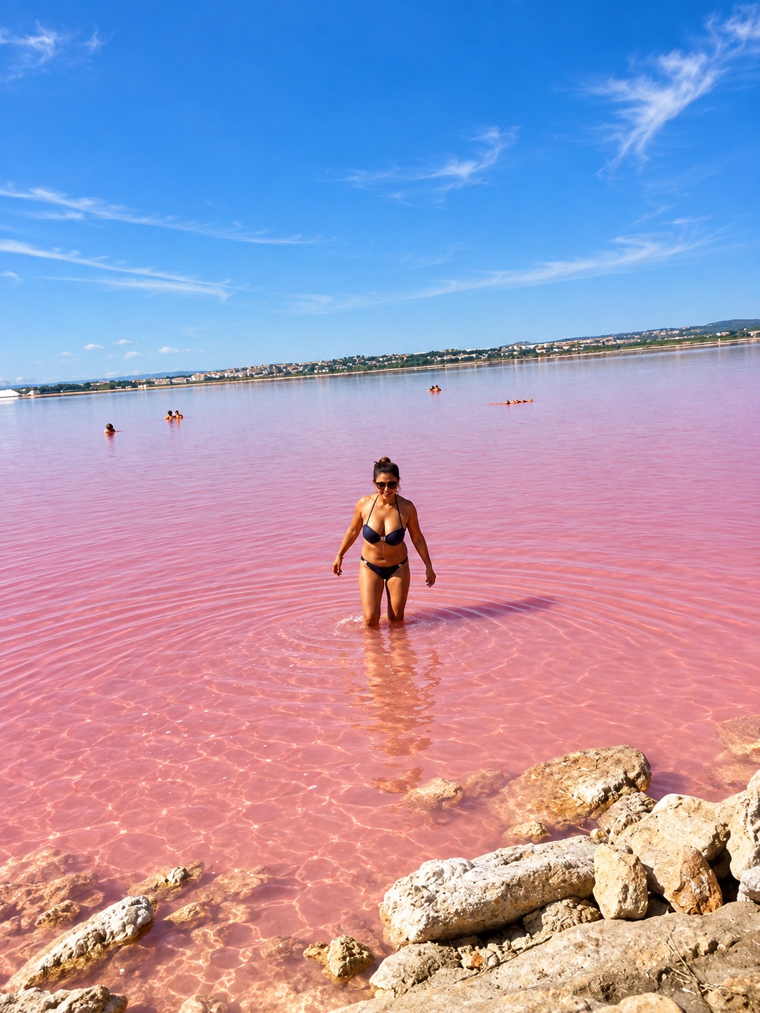 Swimming in the Laguna Rosa de Torrevieja in 2017—the accidental discovery that first brought me here.